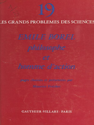 cover image of Émile Borel, philosophe et homme d'action